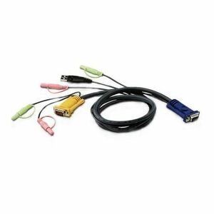 Cablu KVM Aten 2L-5302U, convertor Serial la Video si USB si 2 x Jack 3.5mm, 5 m imagine
