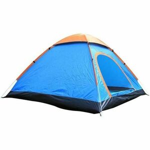 Cort camping inchPop-Upinch pentru 3-4 persoane, 200x200x130 cm, Albastru/Portocaliu imagine