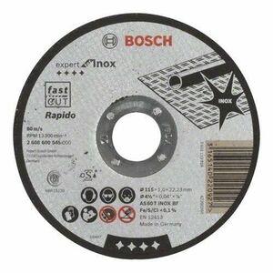 Disc abraziv taiere inox Bosch 2608600545, 115 mm diametru, 1 mm grosime imagine