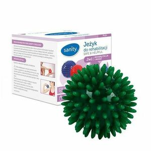 Minge Sanity Safe & Helpful, 2 in 1, pentru reabilitare si masaj, 7 cm, tip arici, Verde inchis imagine