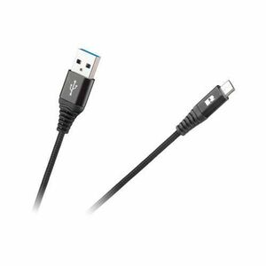 Cablu USB - micro USB, Rebel, 50 cm, Negru imagine