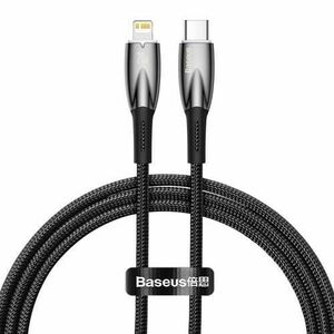 Cablu pentru incarcare si transfer de date Baseus Glimmer, USB Type-C/Lightning, PD 20W, 1m, Negru imagine