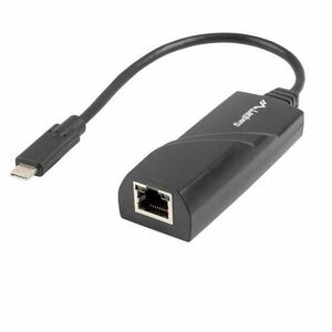 Adaptor LAN Gigabit Lanberg 41871, USB 3.1 tip C la RJ45 ethernet 1000 Mbps (Negru) imagine