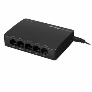 Switch Gigabit Lanberg 42416, cu 5 porturi Gigabit Ethernet RJ-45 10/100/1000 Mbps, 12V, racire pasiva (Negru) imagine