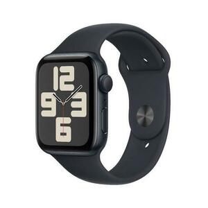 Smartwatch Apple Watch SE (2023) GPS, Retina LTPO OLED Capacitive touchscreen 1.78inch, Bluetooth, Wi-Fi, Bratara Silicon S/M, Carcasa Aluminiu 44mm, Rezistent la apa (Negru) imagine