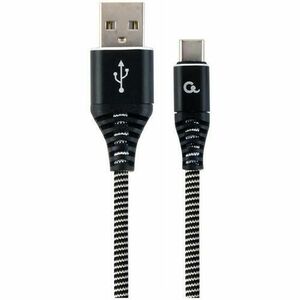Cablu alimentare si date Gembird, USB 2.0 (T) la USB 2.0 Type-C (T), 1m, Negru / Alb CC-USB2B-AMCM-1M-BW imagine