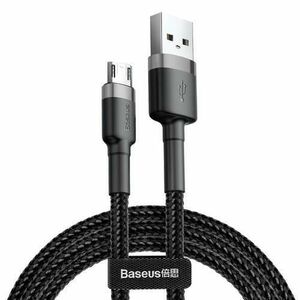 Cablu de date Baseus Cafule, Micro USB - USB, 0, 5 metri, 2.4A (Negru) imagine