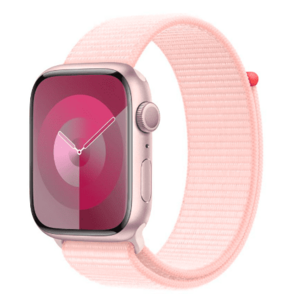 Smartwatch Apple Watch 9 GPS, 45mm Pink Aluminium Case, Light Pink Sport Loop imagine