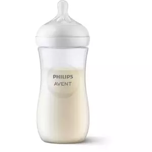 Biberon Philips Avent Natural Response SCY906/01, 330 ml, tetina care functioneaza ca sanul mamei, cu debit 4, tetina fara scurgeri, +3 luni imagine
