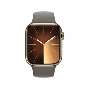 Smartwatch Apple Watch 9 GPS + Cellular 45mm Carcasa Gold Stainless Steel Bratara Clay Sport - M/L imagine