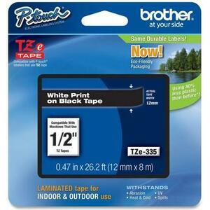 Brother Etichete TZE335 12mm (alb/negru) imagine