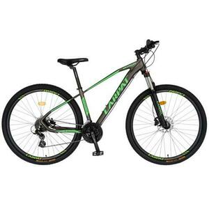 Bicicleta MTB-HT Carpat C2959AH, 24 Viteze, Cadru Aluminiu, Roti 29inch, Frane Hidraulice, Schimbator Shimano Altus RD-M310-L (Negru/Verde) imagine