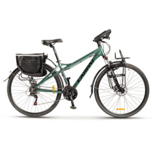 Bicicleta Trekking CARPAT C700C, Schimbator Shimano Tourney 21 viteze, Cadru Aluminiu, Roti 28inch, Frane Mecanice Disc (Verde/Negru) imagine