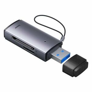 Cititor de carduri de memorie Lite Series, Baseus, MicroSD SD TF 2TB, USB3.0, 22x76x11mm, Gri imagine