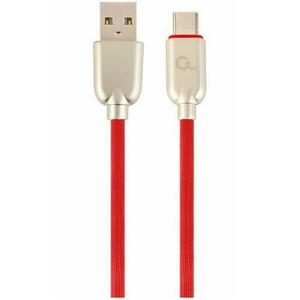 Cablu alimentare si date Gembird, USB 2.0 (T) la USB 2.0 Type-C (T), 2m, Rosu, CC-USB2R-AMCM-2M-R imagine