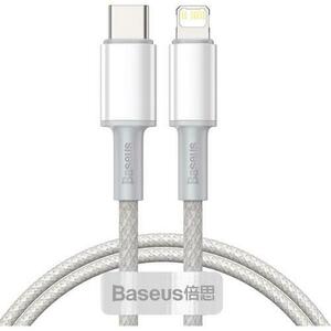 Cablu Date si Incarcare Baseus USB Type-C la Lightning, 2 m, 20W, CATLGD-A02, Alb imagine