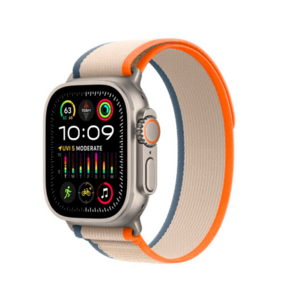 Smartwatch Apple Watch Ultra 2 GPS + Cellular, 49mm Titanium Case with Orange/Beige Trail Loop - M/L imagine