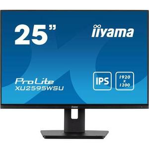 Monitor LED Iiyama, 25 inch, 1920 x 1200, VGA, HDMI, DisplayPort, Pivot, Negru imagine
