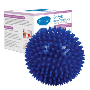 Minge Sanity Safe & Helpful, 2 in 1, pentru reabilitare si masaj, 10 cm, tip arici, Bleumarin imagine