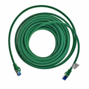 Cablu ecranat S / FTP, Lanberg 42716, cat 6A, mufat 2xRJ45, lungime 10 m, AWG 26, 500 MHz, LSZH, de legatura retea, ethernet, Verde imagine