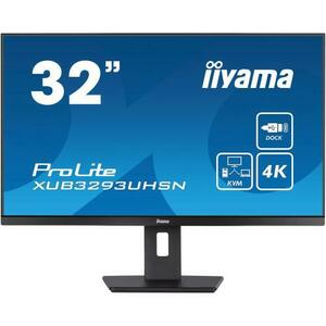 Monitor IPS LED IIYAMA ProLite 31.5inch XUB3293UHSN-B5LED, UHD (3840 x 2160), HDMI, DisplayPort, Pivot, 4 ms (Negru) imagine