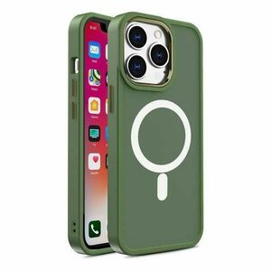 Carcasa Armored Magnetic MagSafe compatibila cu iPhone 15 Pro, Verde imagine