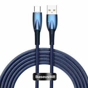 Cablu Date si Incarcare USB-A - USB-C Baseus Glimmer Series, 100W, 2m, Albastru CADH000503 imagine