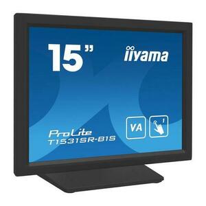 Monitor VA LED Iiyama 15inch T1531SR-B1S, VGA, HDMI, DisplayPort, Boxe, Touchscreen (Negru) imagine