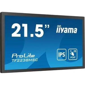 Monitor IPS LED Iiyama, 21.5inch TF2238MSC-B1, Full HD (1920 x 1080), HDMI, DisplayPort, Boxe, Touchscreen (Negru) imagine