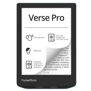 E-Book Reader PocketBook Verse Pro PB634, Ecran tactil 6.0inch E Ink Carta™ 1200, 300DPI, 512MB RAM, 16GB Flash, SMARTlight, WiFi (Albastru) imagine
