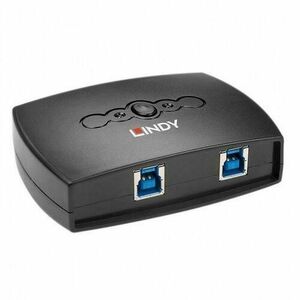 Switch adaptor Lindy 43141, 2x USB-B female - 1x USB-A female, Black imagine