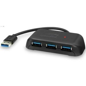 Hub USB Speedlink SNAPPY EVO SL-140109, 3 x USB 3.2 Gen 1, 1 x USB-C (Negru) imagine