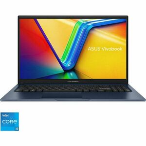 Laptop ASUS 15.6'' Vivobook 15 X1504ZA, FHD, Procesor Intel® Core™ i5-1235U (12M Cache, up to 4.40 GHz, with IPU), 8GB DDR4, 512GB SSD, Intel Iris Xe, No OS, Quiet Blue imagine