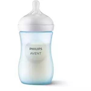 Biberon Philips Avent Natural Response SCY903/21, 260 ml, tetina care functioneaza ca sanul mamei, cu debit 3, tetina fara scurgeri, +1 luni, fara BPA, usor de curatat imagine