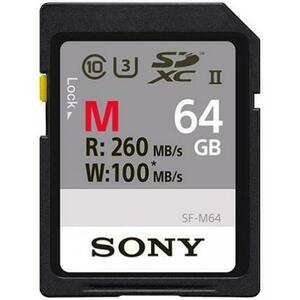 Card de memorie Sony SF64M SDXC, 64GB, 260 MB/s Citire, 100 MB/s Scriere, Clasa 10 imagine