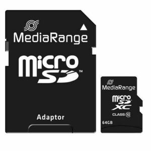 Card de memorie MediaRange MR955, microSDHC, 64 GB, clasa 10 + Adaptor SD imagine