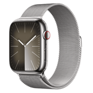 Smartwatch Apple Watch 9 GPS + Cellular, 45mm Silver Stainless Steel Case, Silver Milanese Loop imagine