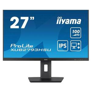Monitor IPS LED iiyama ProLite 27inch XUB2793HSU-B6, Full HD (1920 x 1080), HDMI, DisplayPort, Boxe, Pivot (Negru) imagine