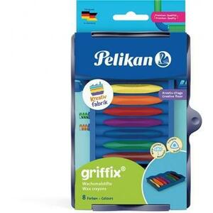 Creioane cerate Pelikan Griffix, in tavita pentru set Kreativ, 8 culori/set imagine