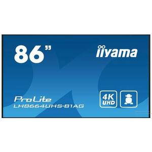 Display Profesional IPS LED iiyama ProLite 85.6inch LH8664UHS-B1AG, Ultra HD (3840 x 2160), HDMI, Boxe (Negru) imagine