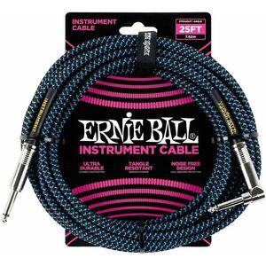 Ernie Ball P06060 Albastră-Negru 7, 5 m Drept - Oblic imagine