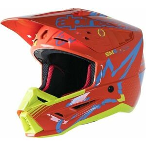 Alpinestars S-M5 Action Helmet Orange Fluorescent/Cyan/Yellow Fluorescent/Glossy XL Casca imagine