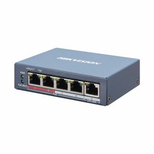 Switch cu 5 porturi Hikvision DS-3E1105P-EI, 1 Gbps, 0.744 Mpps, 2000 MAC, PoE, cu management imagine