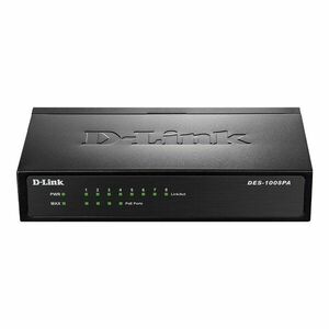 Switch cu 8 porturi D-Link DES-1008PA, 1.6 Gbps, 200 Mbps, 1000 MAC, fara management imagine