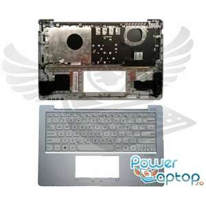 Tastatura Asus VivoBook X202E alba cu Palmrest argintiu imagine