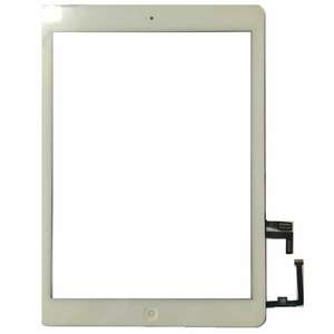 Touchscreen Digitizer Apple iPad 5 A1823 cu buton home si adeziv Alb Geam Sticla Tableta imagine