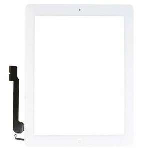 Touchscreen Digitizer Apple iPad 4 A1460 cu buton home si adeziv Alb Geam Sticla Tableta imagine