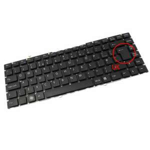 Tastatura neagra Sony Vaio VGN FW290JTB layout UK fara rama enter mare imagine