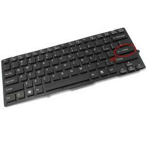 Tastatura neagra Sony Vaio VPCSB iluminata layout US fara rama enter mic imagine