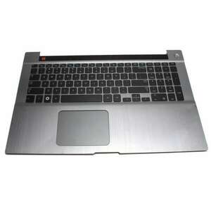 Tastatura Samsung BA75 03734A neagra cu Palmrest gri iluminata backlit cu Touchpad imagine